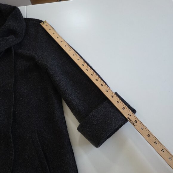 Paul Costelloe Cardigan Womens 10 Grey Assymetric Shawl Collar LS Pockets Wool - Picture 6 of 16